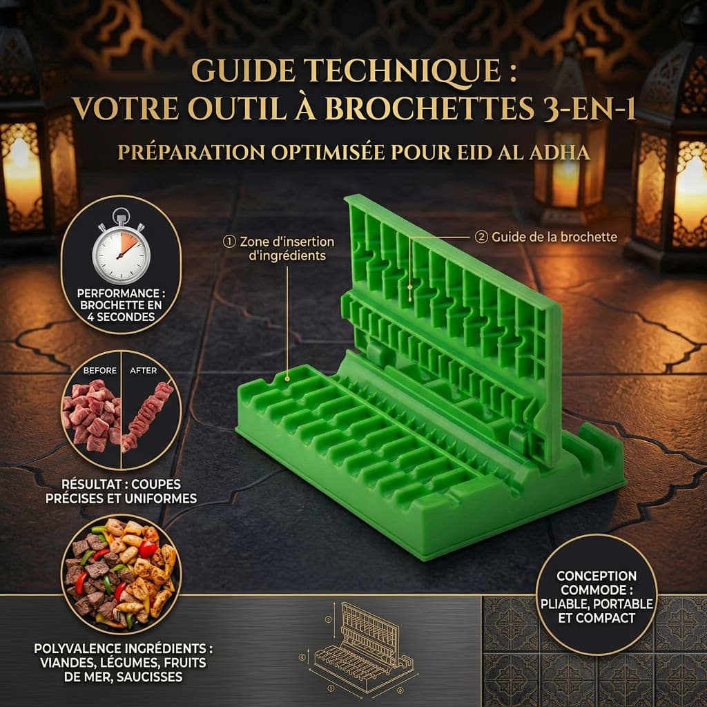 L'Outil Kebab 3-en-1 : 4 Secondes par Brochette